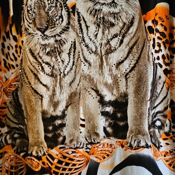 Women's Portman Fashion Embellished Tigers Tunic, Size XXL - Picture 4 of 8